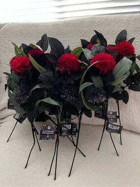 Lot of 12 Stem Day Of The Dead Artificial Flowers Fall Decor Size 15" Flexible